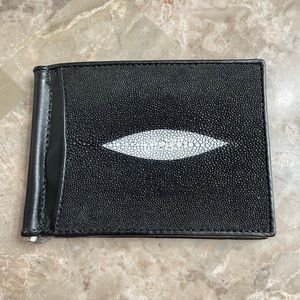 Genuine Stingray Black Leather Wallet